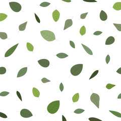 Background-with-scattered-green-leaves.Vector-illustration.