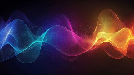 Fototapeta premium A colorful wave of light with a red and orange section