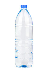 Plastic water bottle isolated on white background