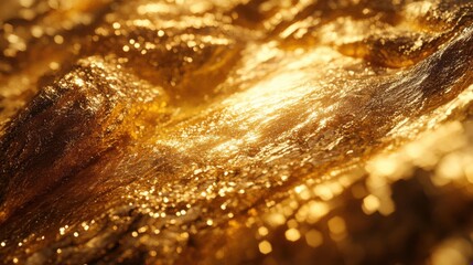Captivating Gold Textures: A Glimpse into Luxurious Natural Elegance and Shimmering Reflections
