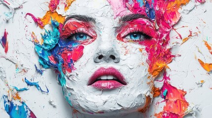 Abstract Portrait with Vibrant Colors