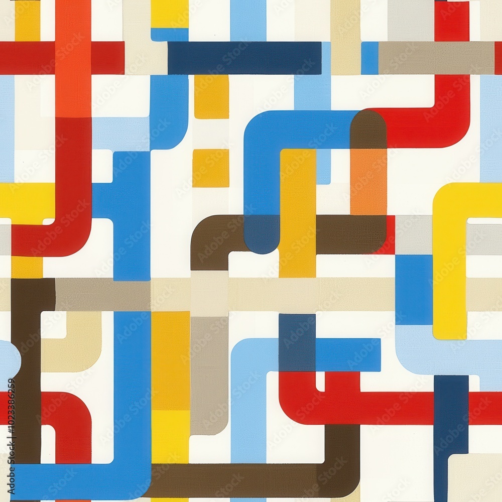 Poster abstract digital geometry in simplified design, seamless pattern