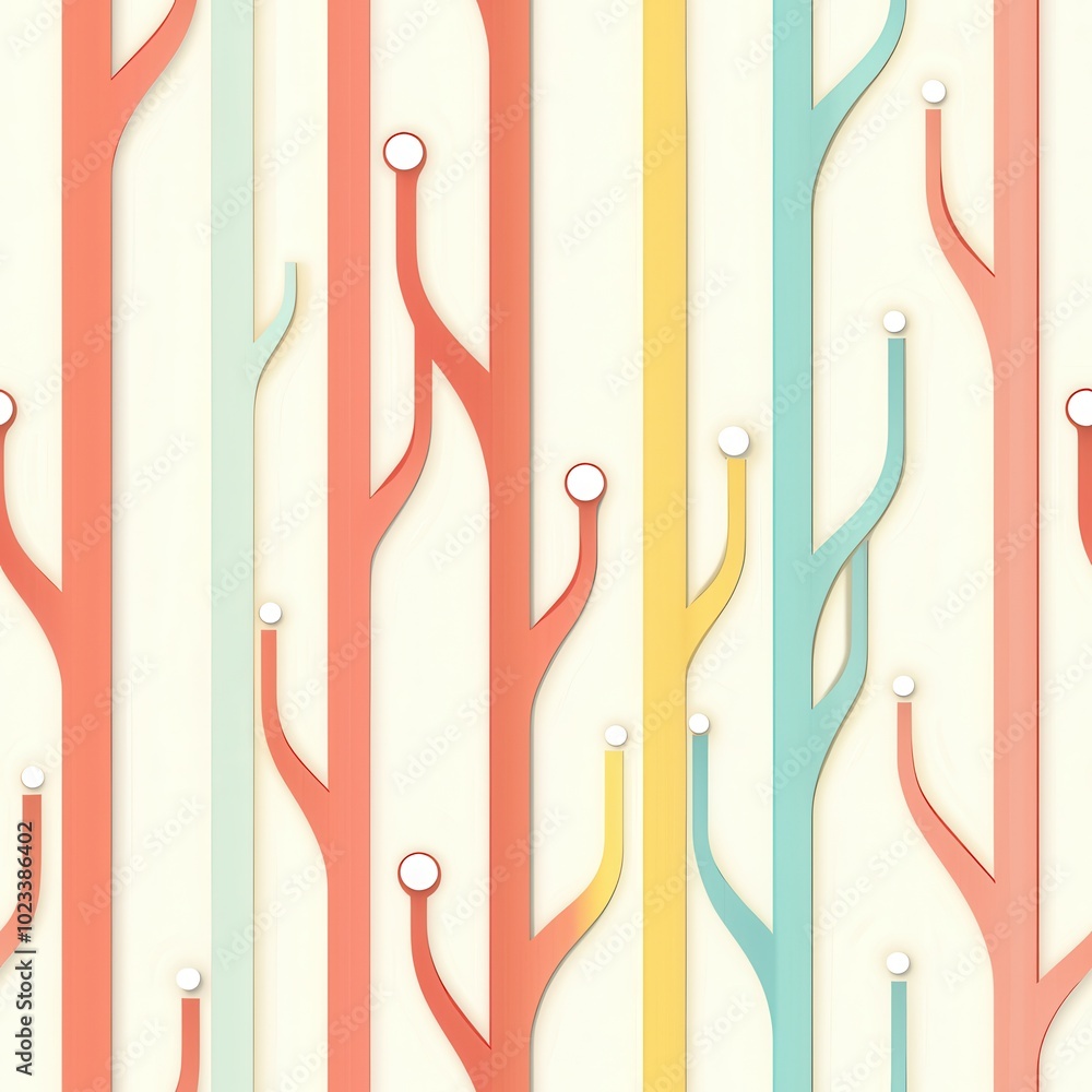 Poster minimalist abstract tech circuit background design, seamless pattern