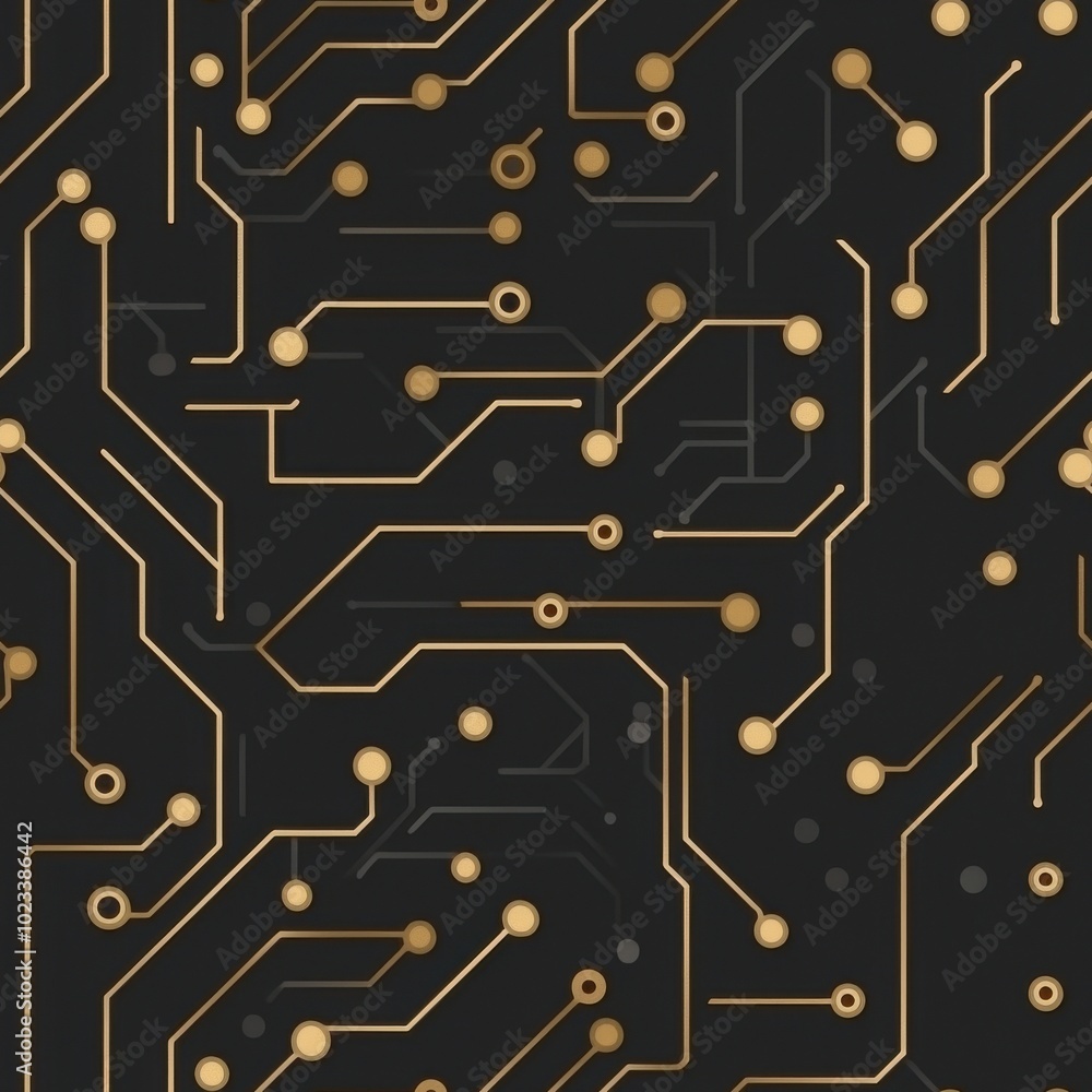 Poster futuristic minimalist circuit background design, seamless pattern