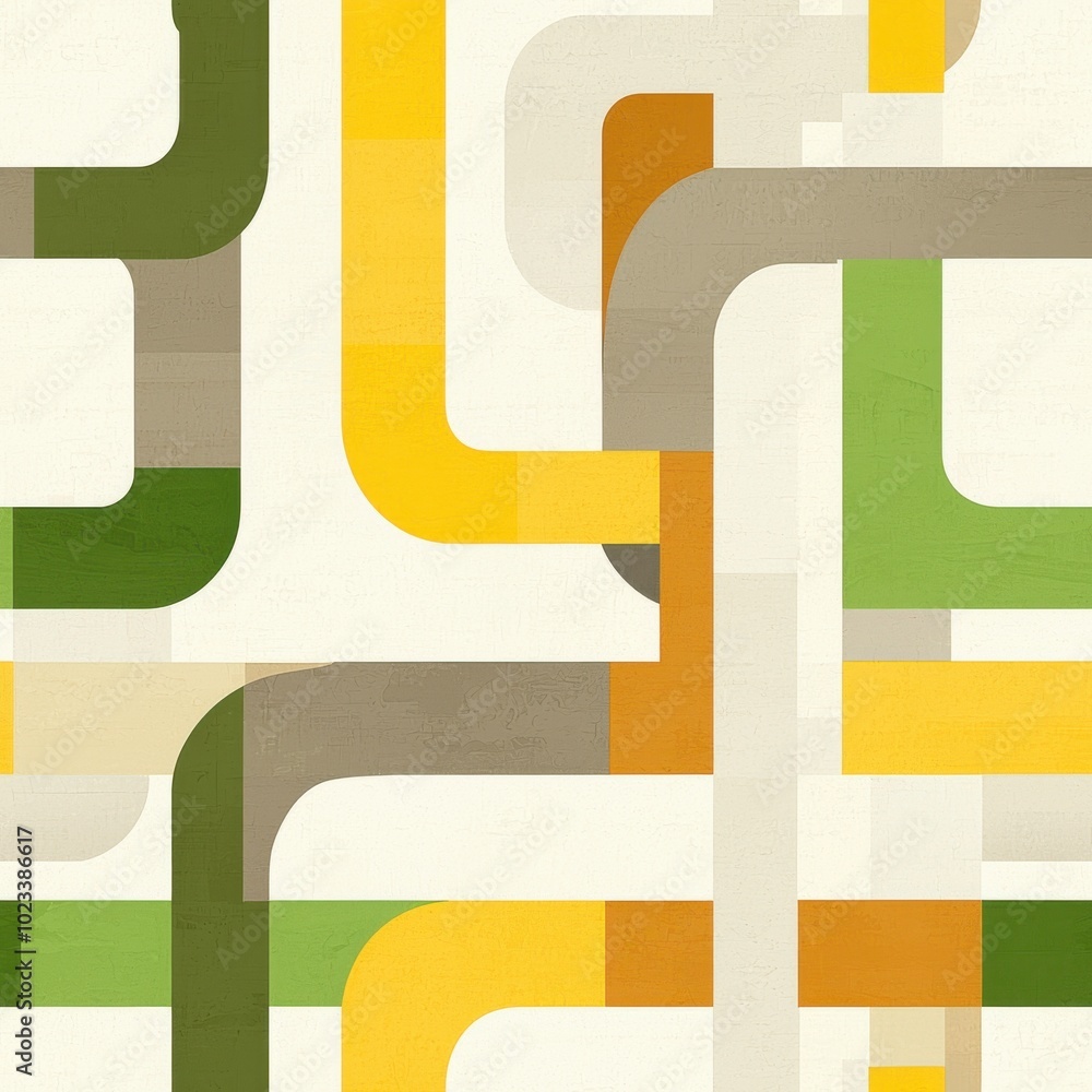 Poster futuristic geometric design with tech inspired lines, seamless pattern