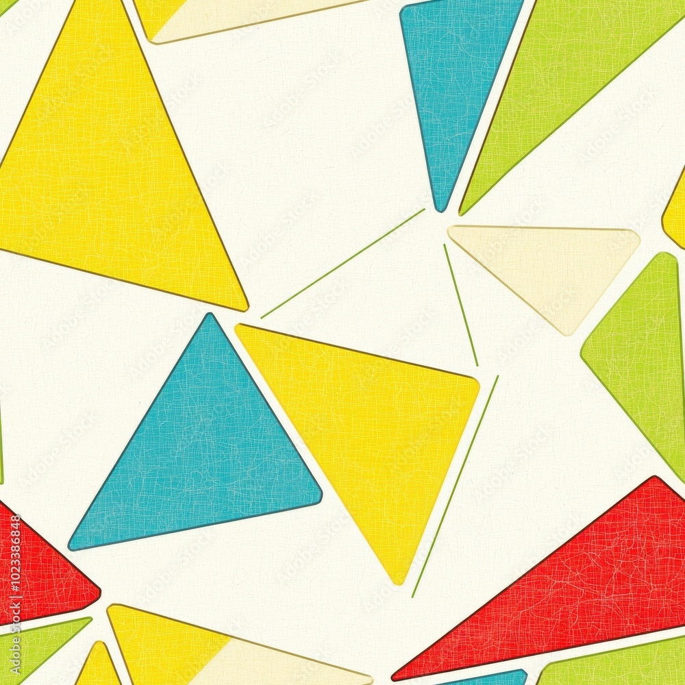 Poster abstract geometric design with colorful shapes, seamless pattern