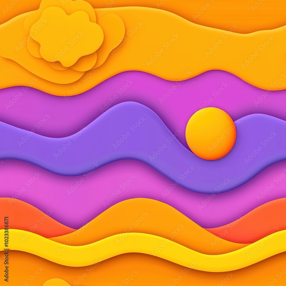 Poster futuristic minimalist background with circuit waves, seamless pattern