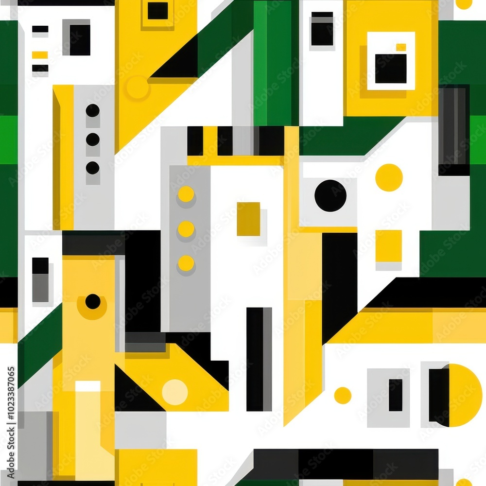 Poster abstract geometric tech grid design, seamless pattern