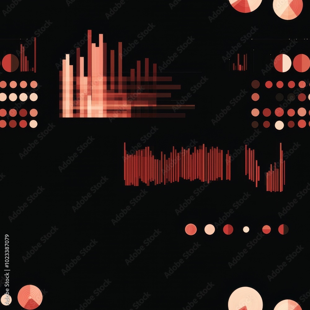 Poster abstract geometric tech interface design for data visualization, seamless pattern