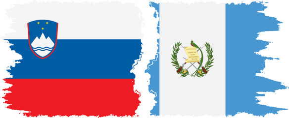 Guatemala and Slovenia grunge flags connection, vector