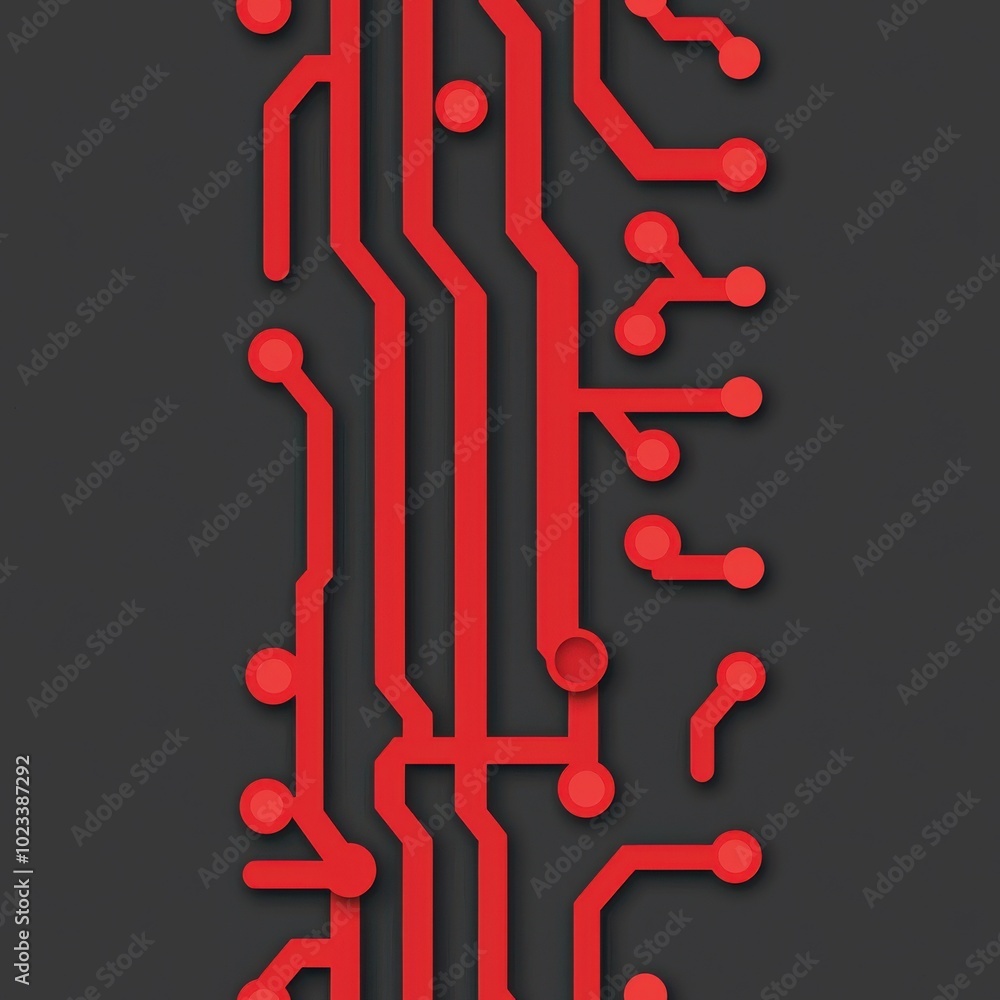 Poster futuristic abstract digital background with nodes, seamless pattern