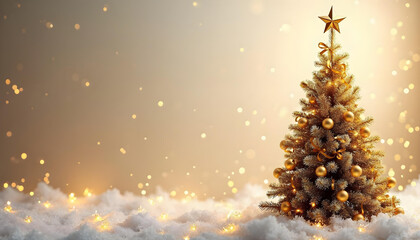 Christmas tree with gold ornaments - luxurious background 10