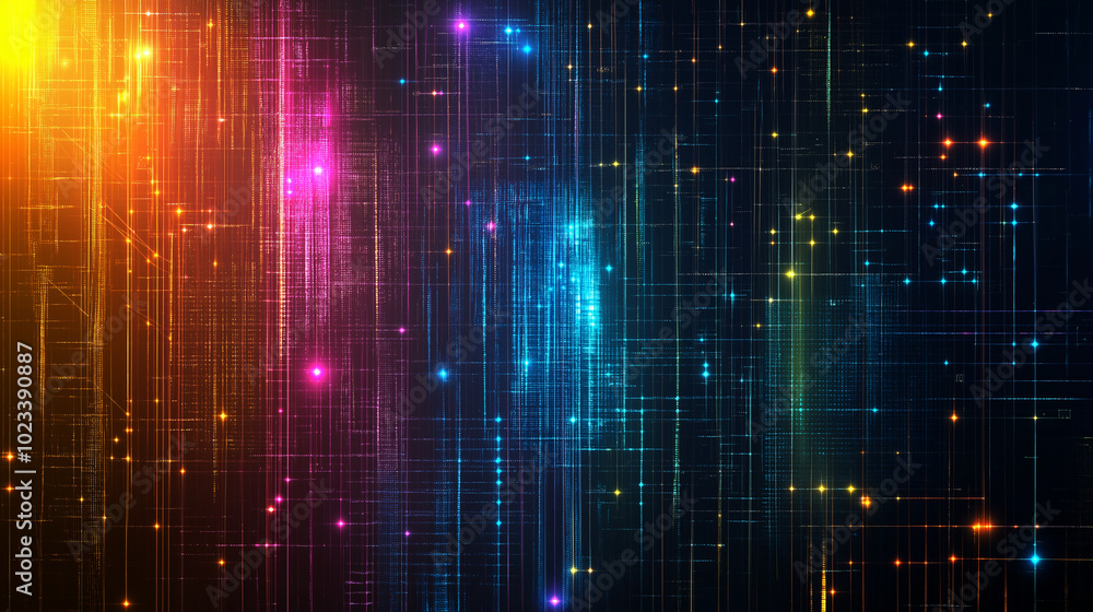 Poster a beauty futuristic abstract background in a high-tech style. shining lines and patterns resembling 