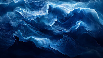 Abstract Blue Waves Digital Art