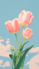 Fototapeta premium A tulip flower plant art inflorescence.