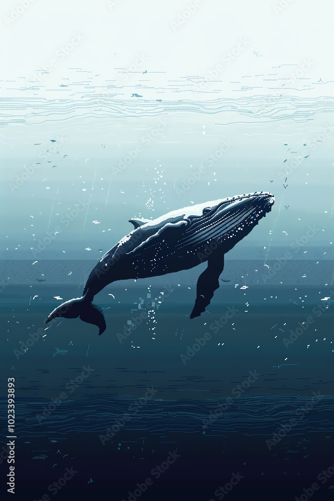 Poster bring a twist to the typical maritime theme with a pixel art creation showcasing minimalist design p