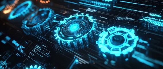 Obraz premium An overview of business, technology, the internet, and networks. Automation Software Technology Process System.