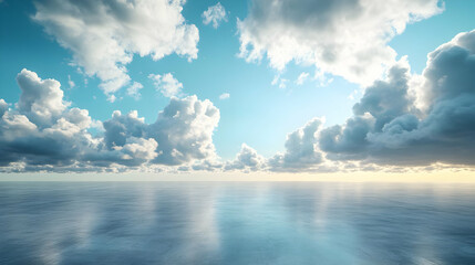Fototapeta premium Cloudscape and Ocean Horizon - 3D Illustration