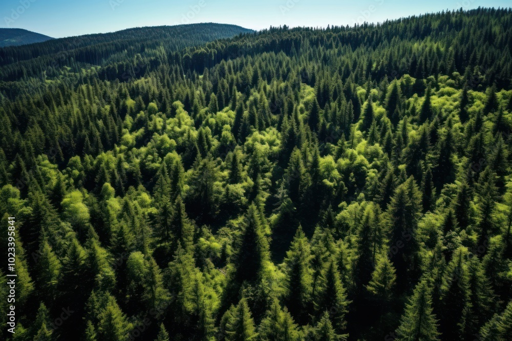 Poster Forest vegetation mountain outdoors.