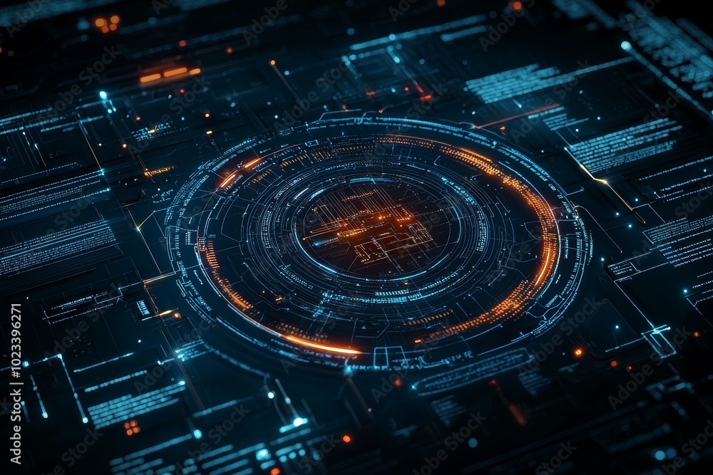 Leinwandbilder High-tech futuristic background with abstract circuit board texture. Digital data. Engineering electronic motherboard illustration.
