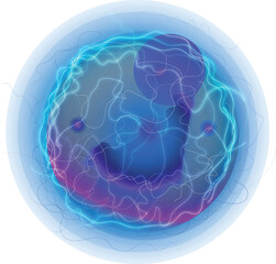 abstract blue globe Bright 3D sphere with wavy colorful pixelated surface on black background. Abstract concept of sound waves, digital sound or artificial intelligence. Looped 4K video of vibrant col