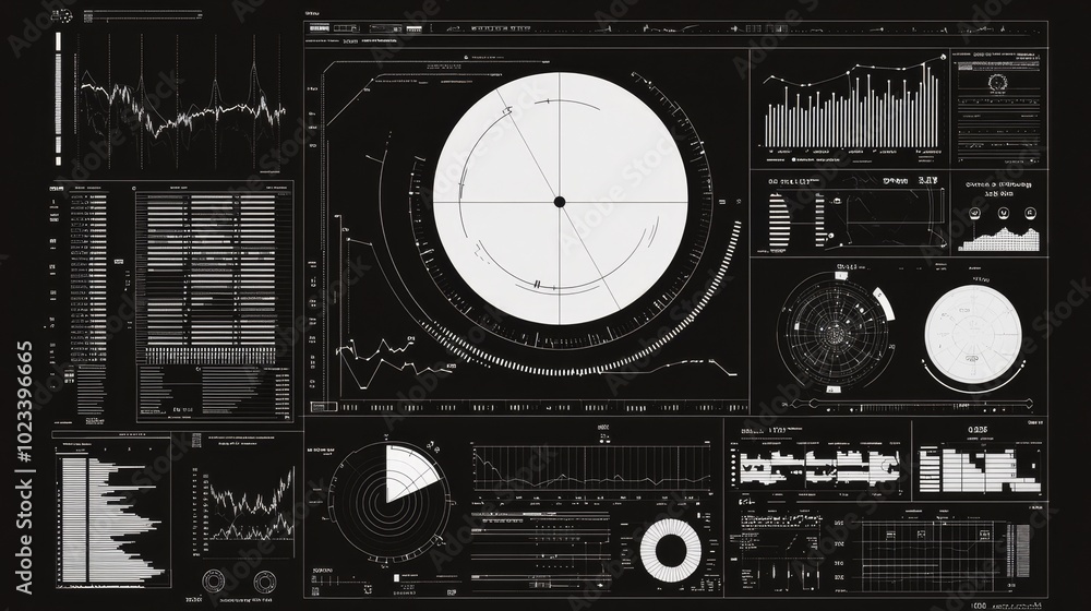 Leinwandbilder with high technology indicators and sensors, the hud display is complex