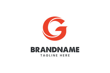 G letter logo with red circular design for bold corporate and branding identity