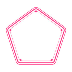 pink pentagon frame and dot on corner