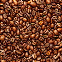 Obraz premium Seamless Coffee Beans Texture. Perfect for: Coffee shops, cafés, coffee festivals