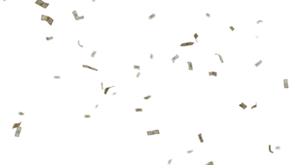 Many USA 100 dollars bill falling from the sky