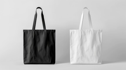 Black and White Tote Bags Mockup