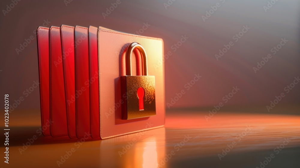 Poster secure lock symbolizing data protection concept