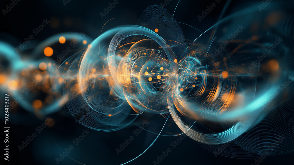 Poster abstract technological background with lines of neural networks and data transmission lines. bright 
