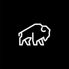 simple minimalist modern silhouette black and white bull logo vector