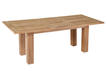 Teak garden furniture isolated in white background