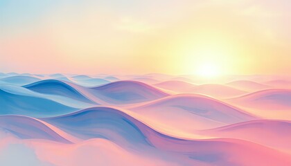 Stunning Sunset Horizon, Orange Pink Sky Gradient Landscape