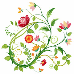 A vibrant floral design featuring intertwining vines and delicate blooms in a range of colors. Perfect for adding a touch of nature and elegance to your projects.