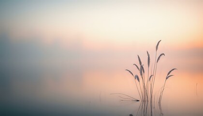 Fototapeta premium Dawn Serenity: Tranquil Lake Scene with Golden Hour Sky