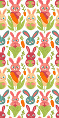Seamless Pattern Beautiful rabbit