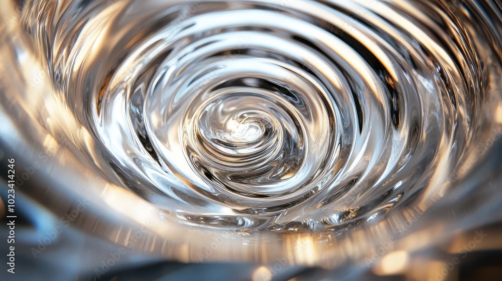 Aufkleber a close-up shot of a glass surface with a swirl pattern, capturing light and creating an illusion of