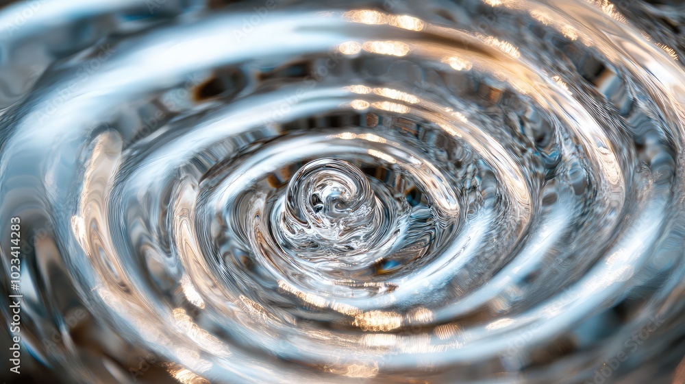 Aufkleber a close-up shot of a glass surface with a swirl pattern, capturing light and creating an illusion of