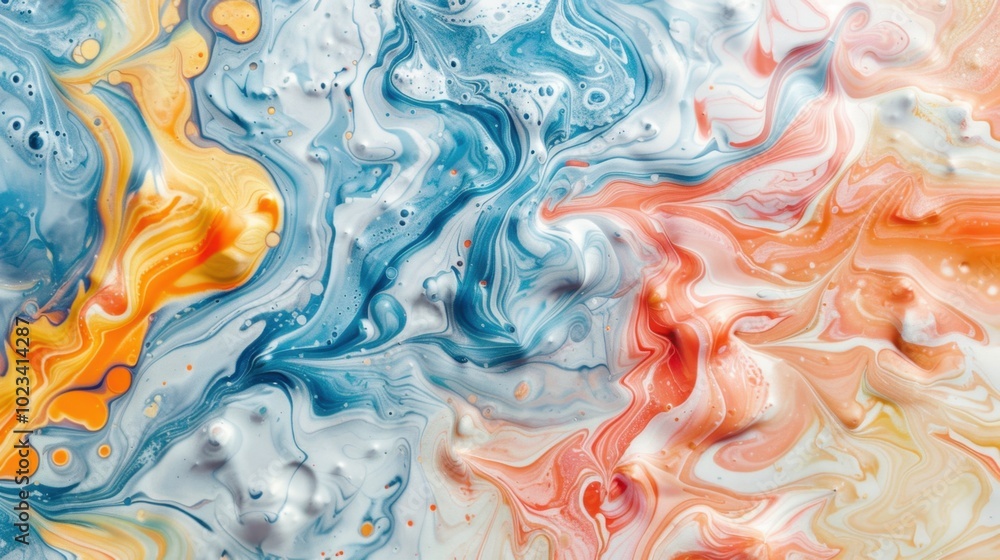 Poster abstract colorful swirls and fluid patterns in motion