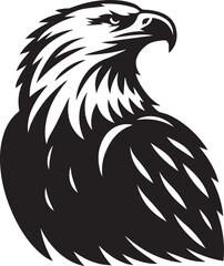 Obraz premium Bald eagle black drawing silhouette design