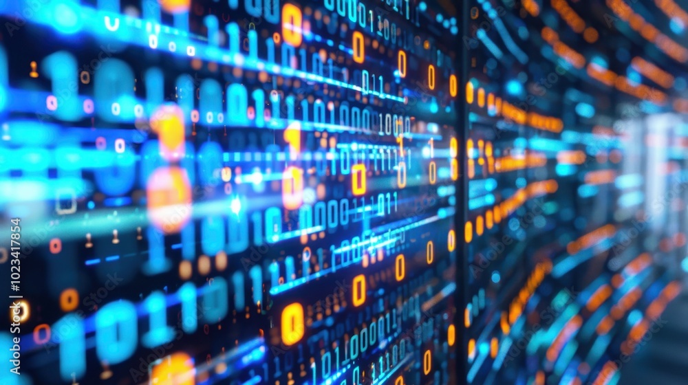 Poster vibrant digital data flow background for technology concepts