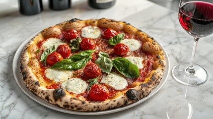 Vibrant Neapolitan Pizza with Fresh Toppings