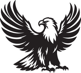 Bald eagle black drawing silhouette design