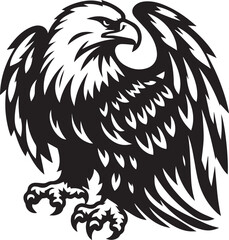 Obraz premium Bald eagle black drawing silhouette design