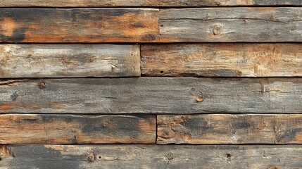 Obraz premium Weathered Wooden Planks with Knots and Cracks