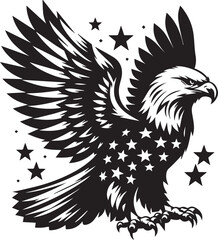 Bald eagle black drawing silhouette design