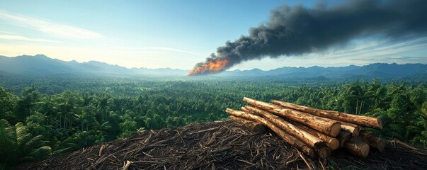 Naklejka premium A powerful visual of deforestation